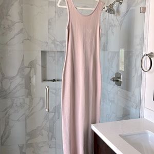 Long Sleeveless Bodycon Dress, S - Sm, Slit in back of dress, C - Light Taupe